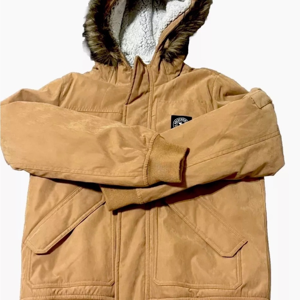 Abercrombie & Fitch Kids Utility Bomber Jacket Coat White Fleece 15 16 - Picture 9 of 9